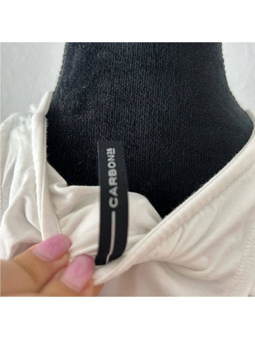Carbon38 White Open-Back Tie Athletic Tank Top Yoga Gym Running Pilates XS - Picture 4 of 4